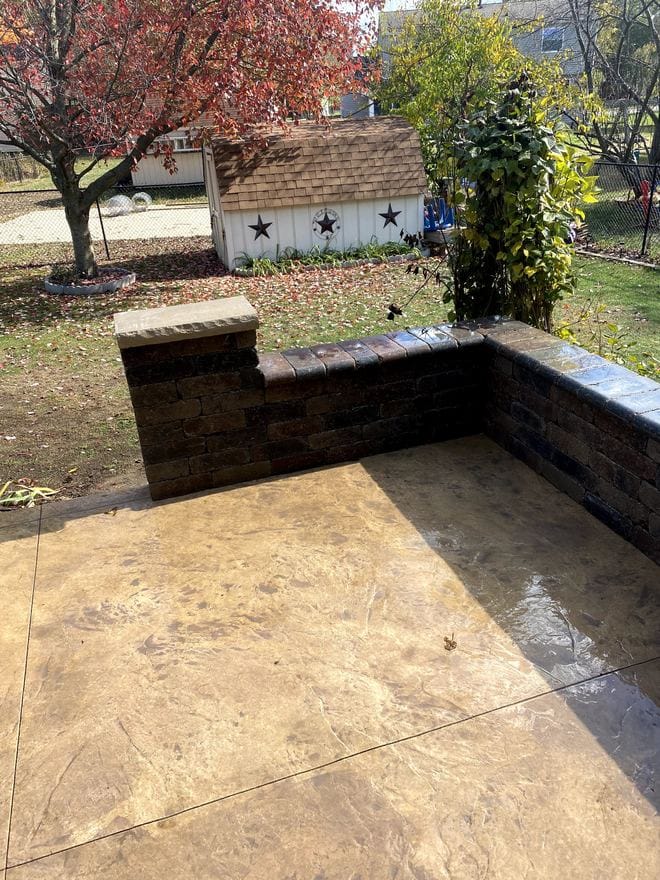 Stamped concrete patio