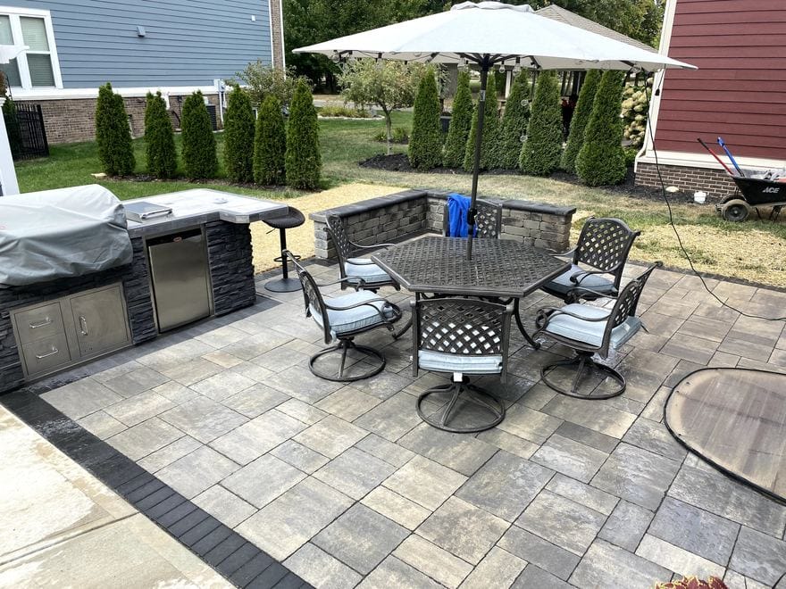 Pergola over a finished patio